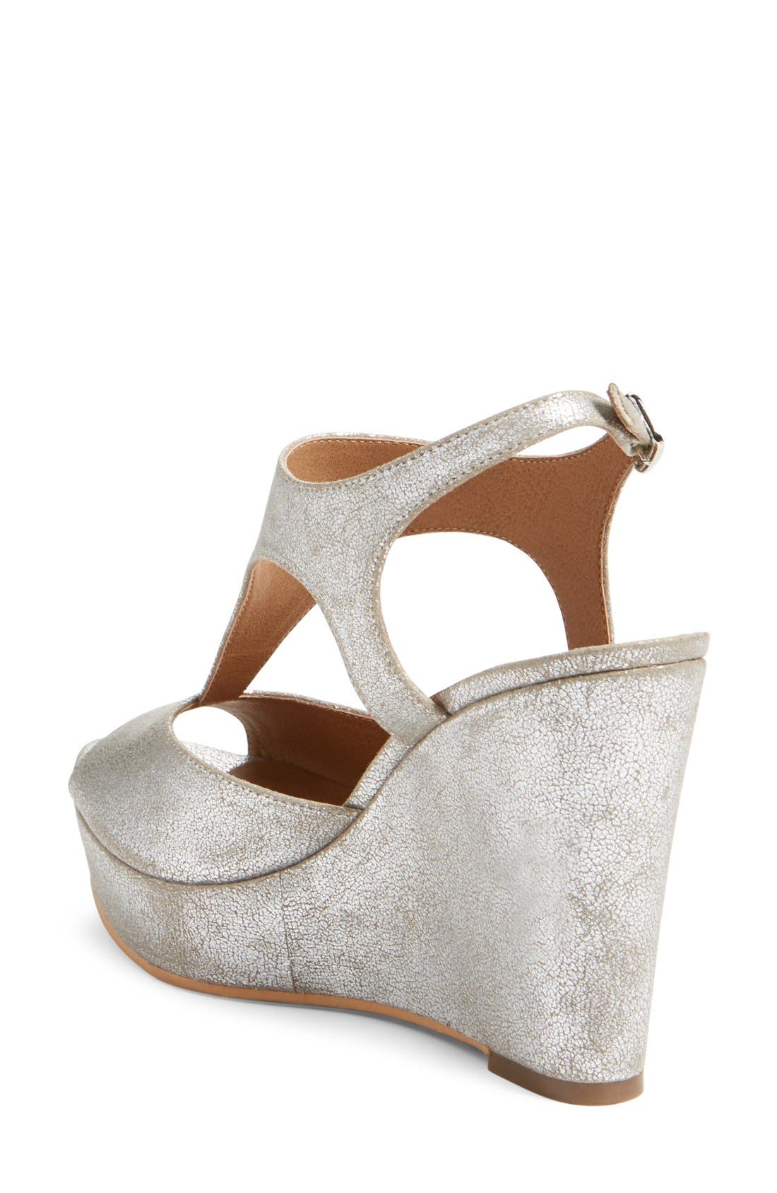 'Springs' Wedge Sandal, Alternate, color, SILVER CRACKLE FAUX LEATHER