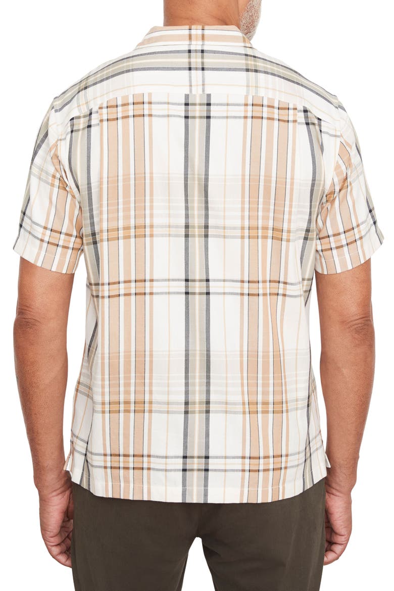 Ibiza Plaid Short Sleeve Button-Up Shirt, Alternate, color, BONE/ CATHAY SPICE
