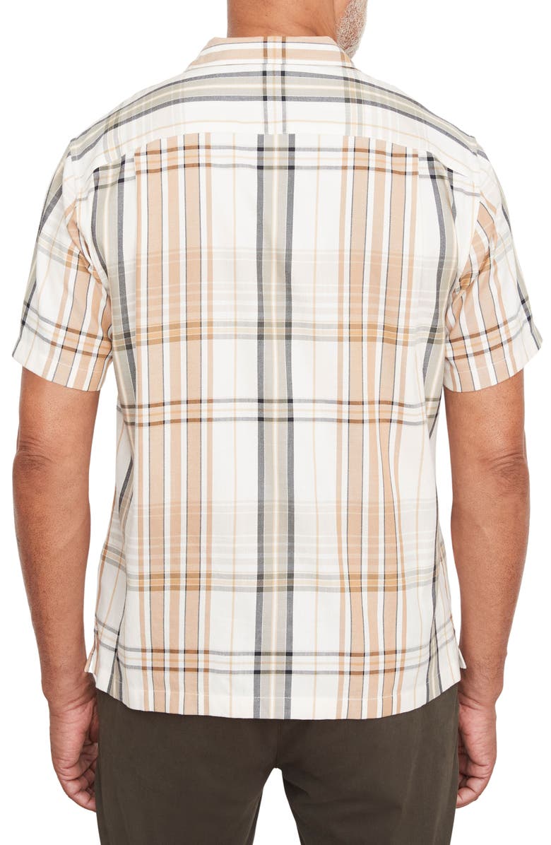 Vince Ibiza Plaid Short Sleeve Button-Up Shirt, Alternate, color, Bone/ Cathay Spice