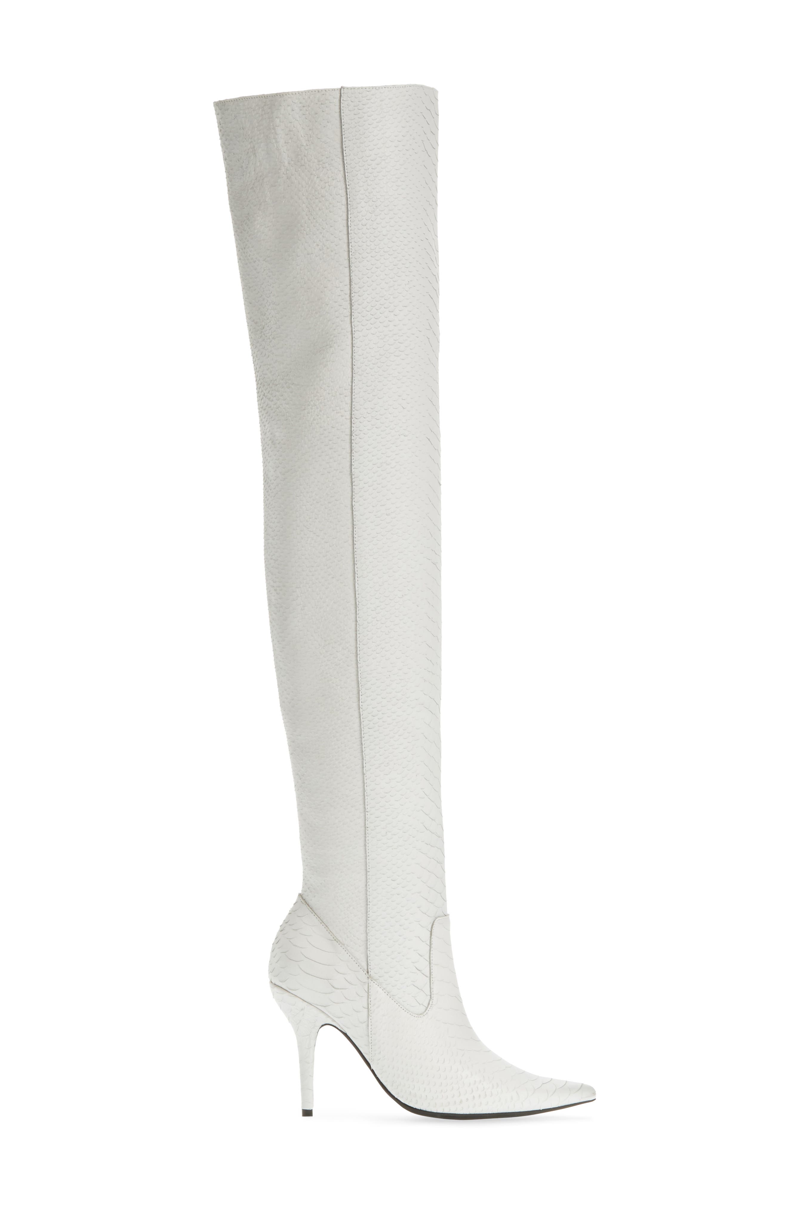 Galactic Thigh High Boot, Alternate, color, WHITE MATTE SNAKE