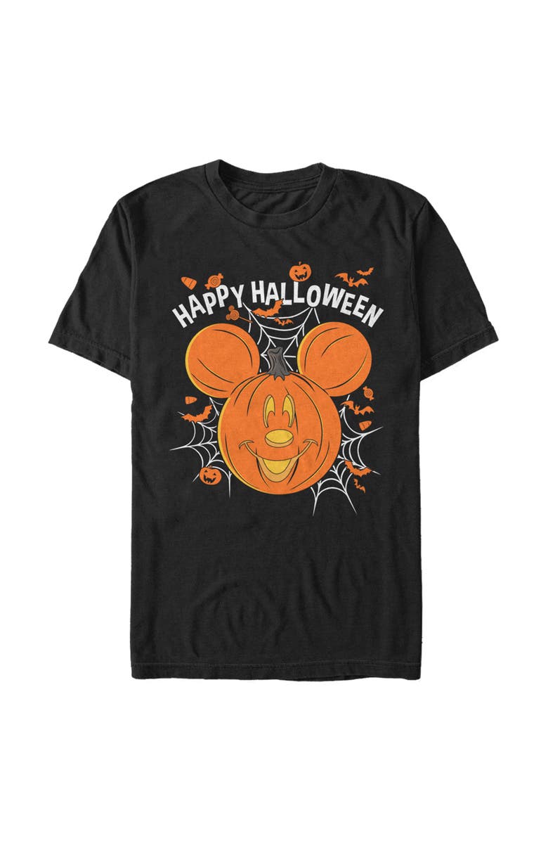Mickey & Friends Men's Mickey & Friends Mouse-o-Lantern  Graphic T-Shirt, Main, color, Black