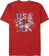 Mickey & Friends Men's Mickey & Friends Minnie and Daisy Fireworks Graphic T-Shirt