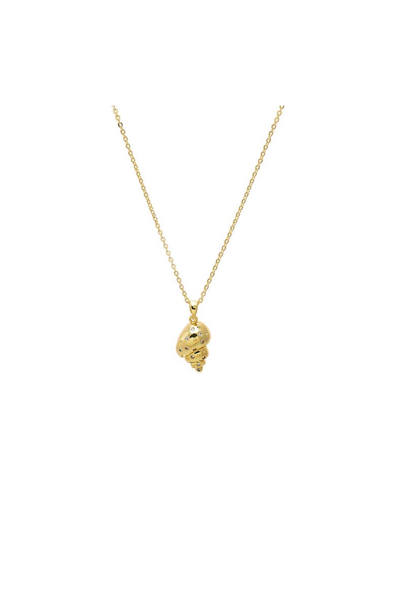BY ADINA EDEN CZ Seashell Pendant Necklace, Main, color, Gold