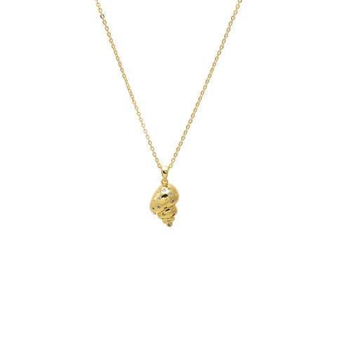 CZ Seashell Pendant Necklace