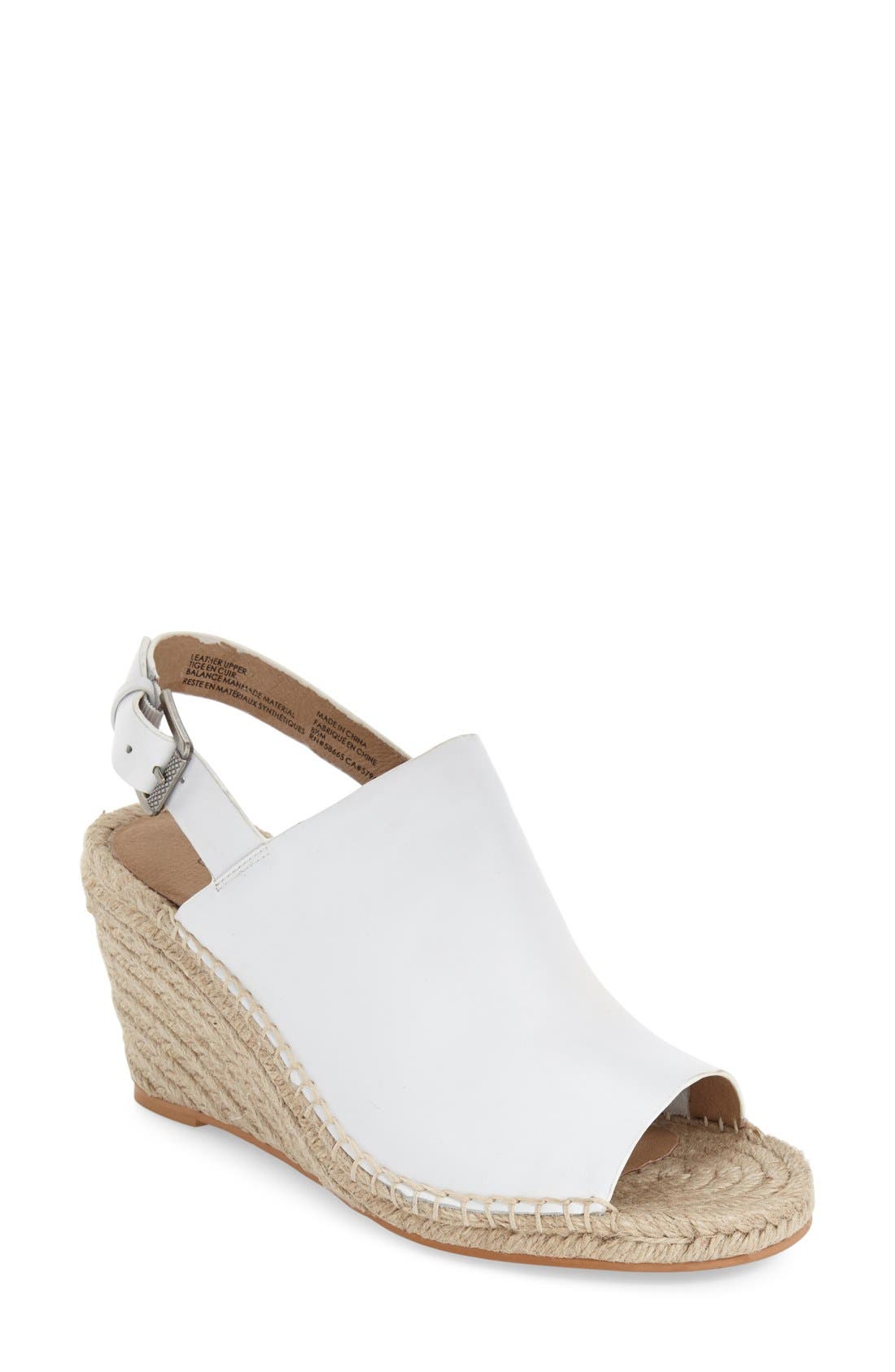 Sutton Slingback Sandal, Main, color, WHITE LEATHER