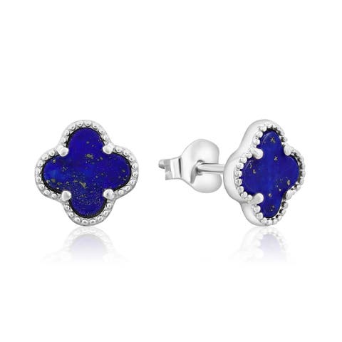 Sterling Silver Clover Stud Earrings
