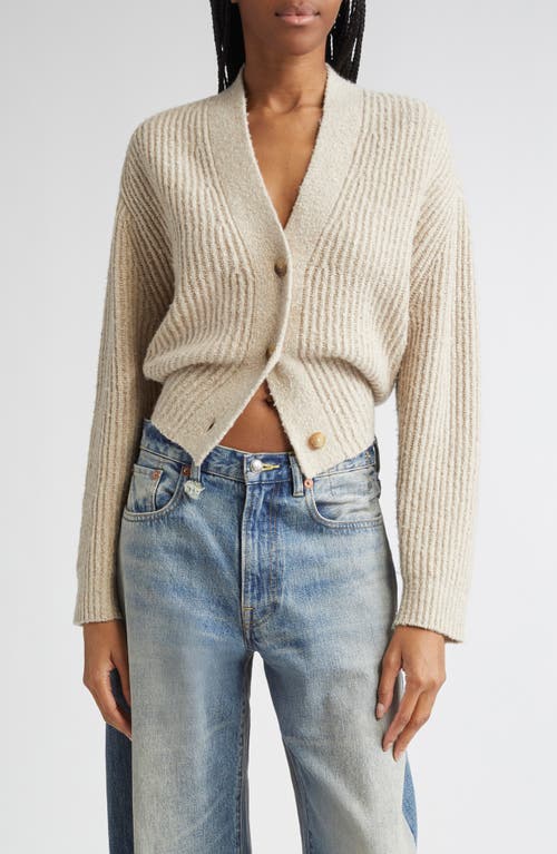 R13 Split Hem Wool Blend Cardigan In White