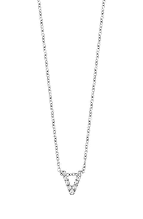 Diamond Pavé Initial Pendant Necklace