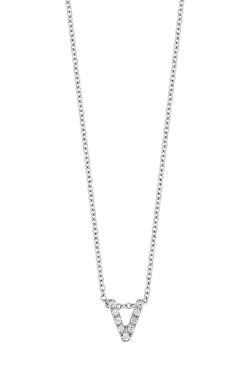 Bony Levy Diamond Pavé Initial Pendant Necklace In 18k White Gold - V