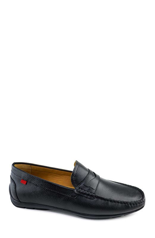Marc Joseph New York Hamilton Place  Leather Penny Driver Loafer, Main, color, Black Grainy