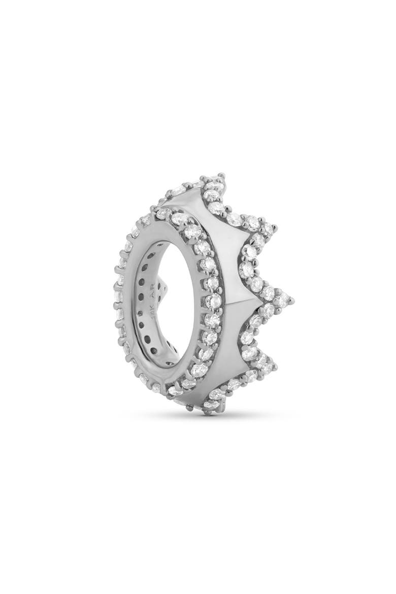 Pavé Diamnond Crown Big Bead, Alternate, color, SILVER