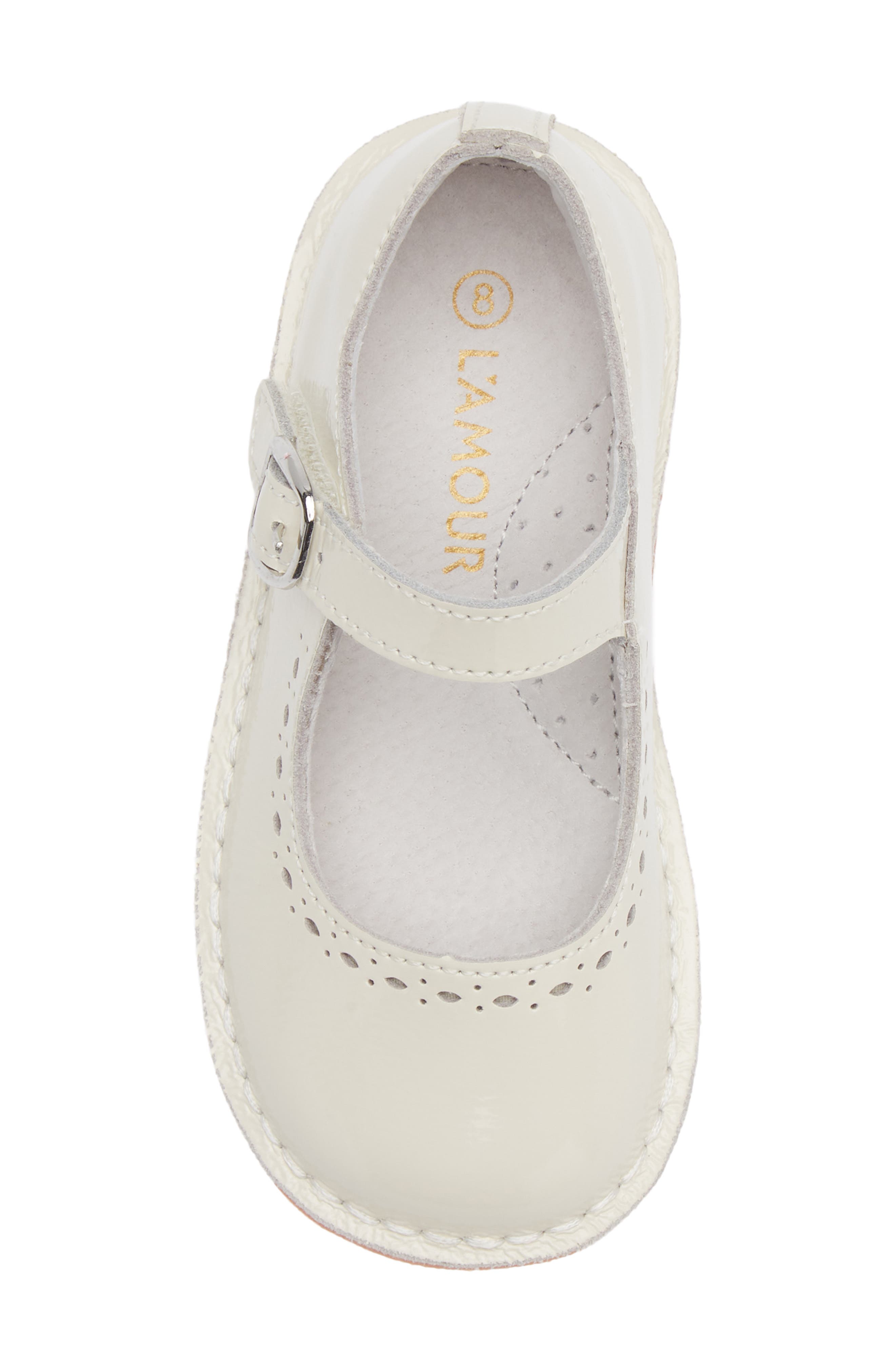 L'AMOUR Kids' Alina Mary Jane Flat, Alternate, color, Patent Ivory