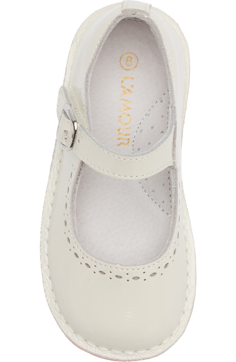 L'AMOUR Kids' Alina Mary Jane Flat, Alternate, color, Patent Ivory