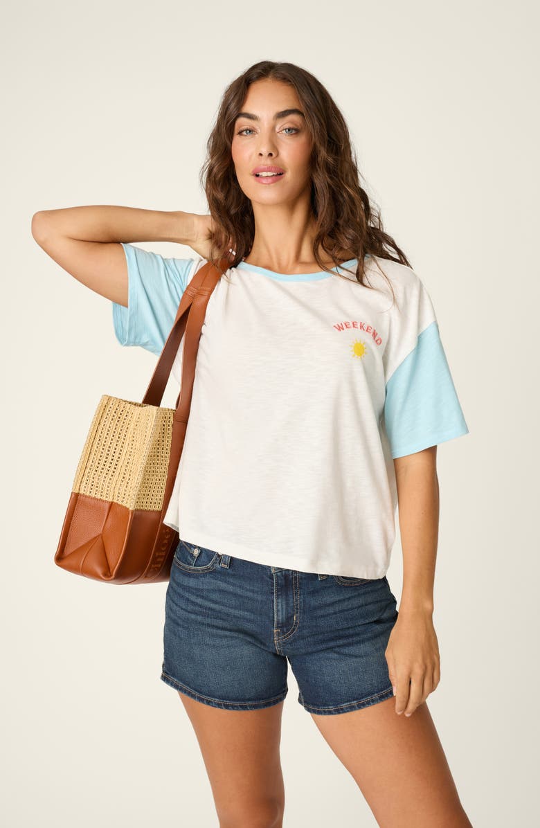 PJ Salvage Sunday Funday Cotton Blend Pajama T-Shirt, Alternate, color, Ivory