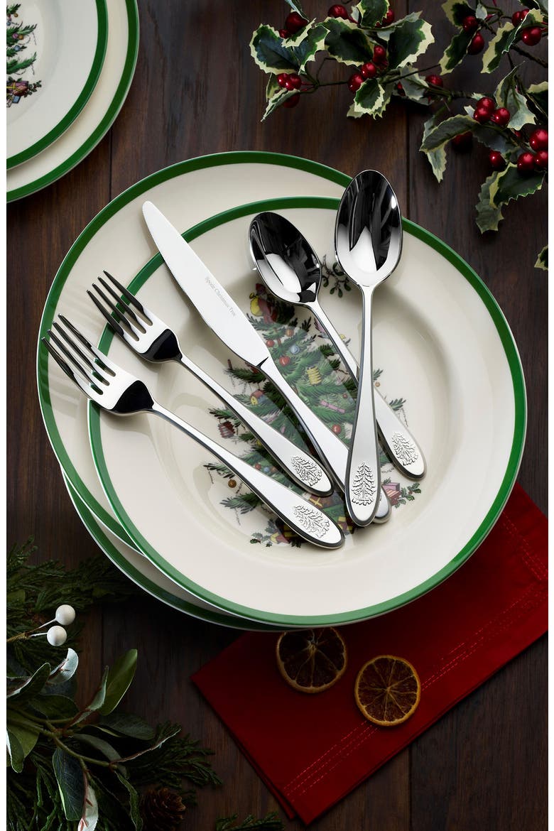 Christmas Tree 20-Piece Place Setting, Alternate, color, SILVER