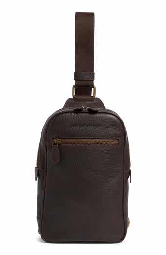 Johnston & Murphy Pebbled Leather Sling Bag