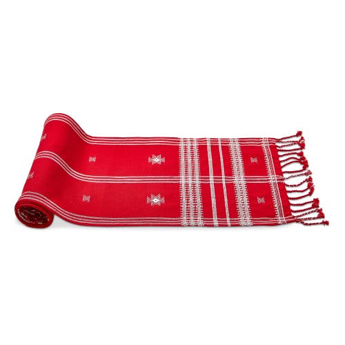 Tag Peak Runner Cotton Table Runner In Red