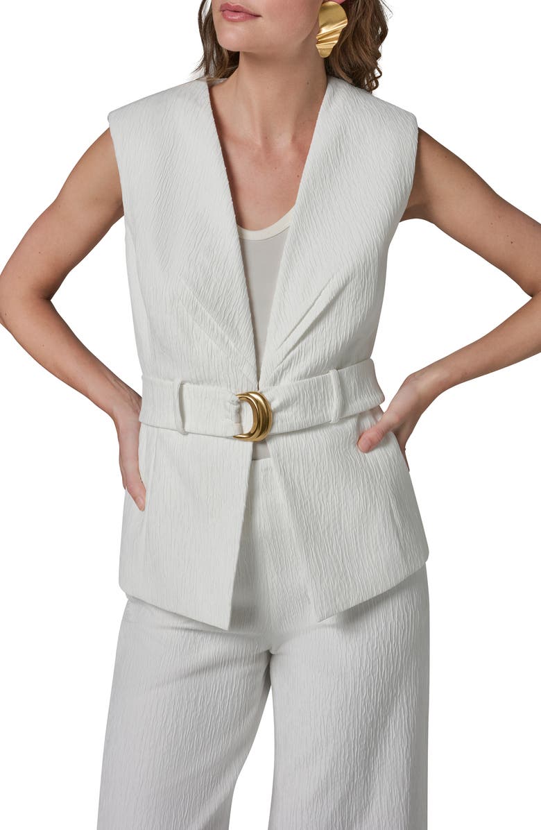 Donna Karan New York Belted Vest, Alternate, color, Cream