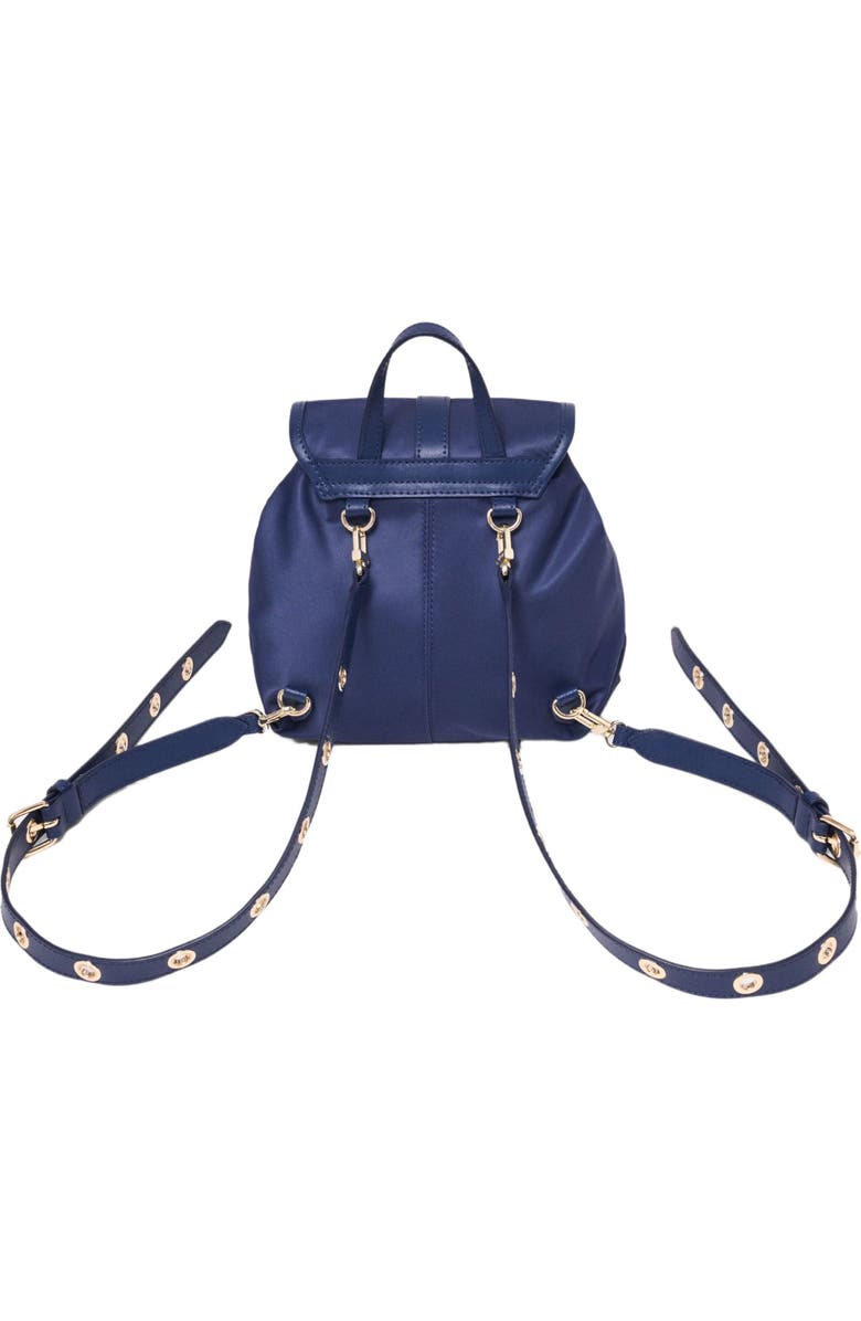 maje Mini leather and nylon backpack, Alternate, color, Marine Blue