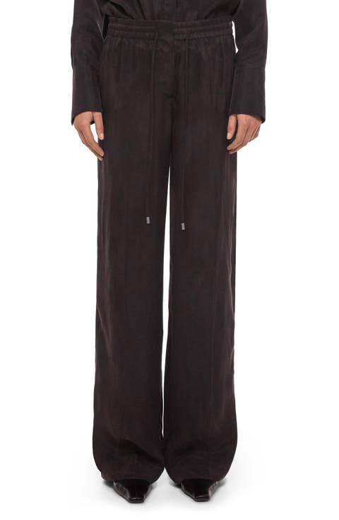 Fluid Microsuede Drawstring Pants