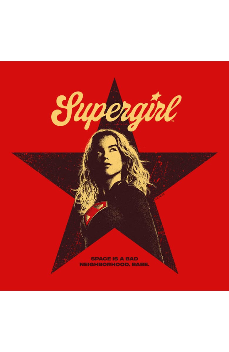 Supergirl Girl's Supergirl Star Frame Kara Graphic T-Shirt, Alternate, color, Red