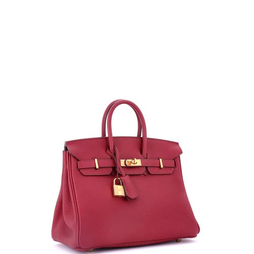 Pre-owned Hermes Hermes Birkin Handbag Red Togo With Gold Hardware 25 In Red