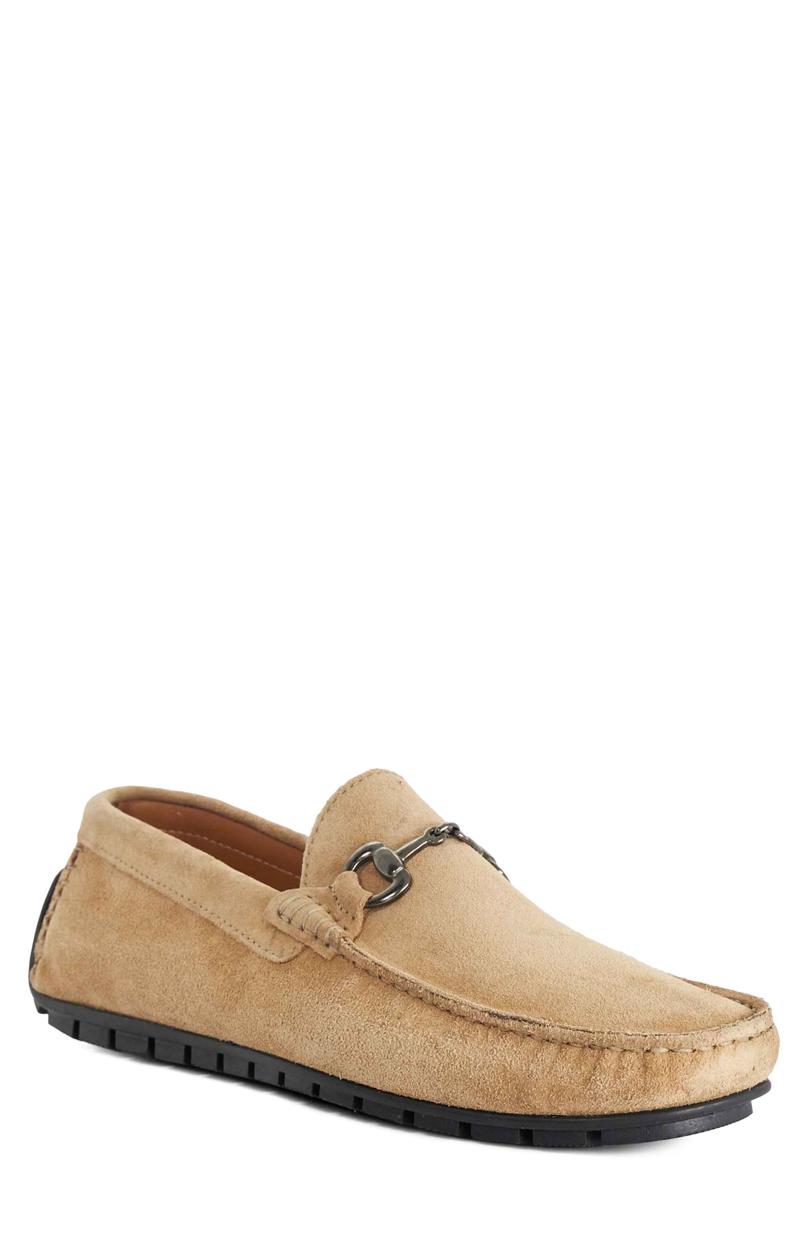 Dune London Brackon Leather Bit Loafer, Main, color, Taupe/ Suede