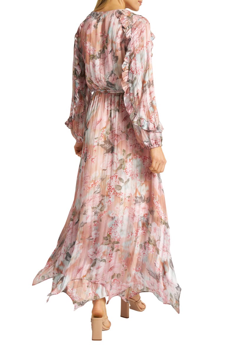 matty m. Vivienne Floral Print Ruffle Maxi Dress, Alternate, color, 