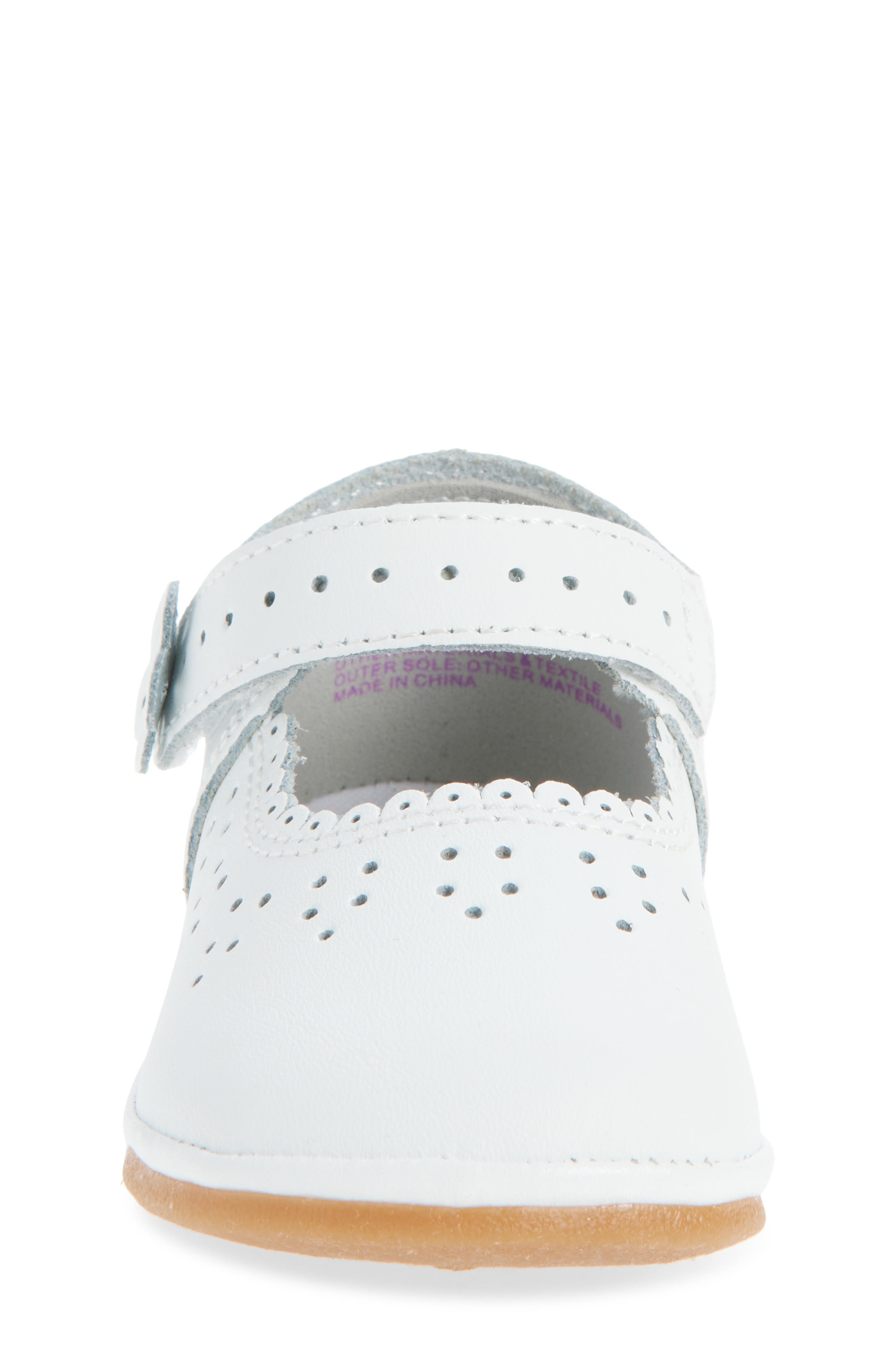L'AMOUR Kids' Mia Scallop Mary Jane Flat, Alternate, color, White