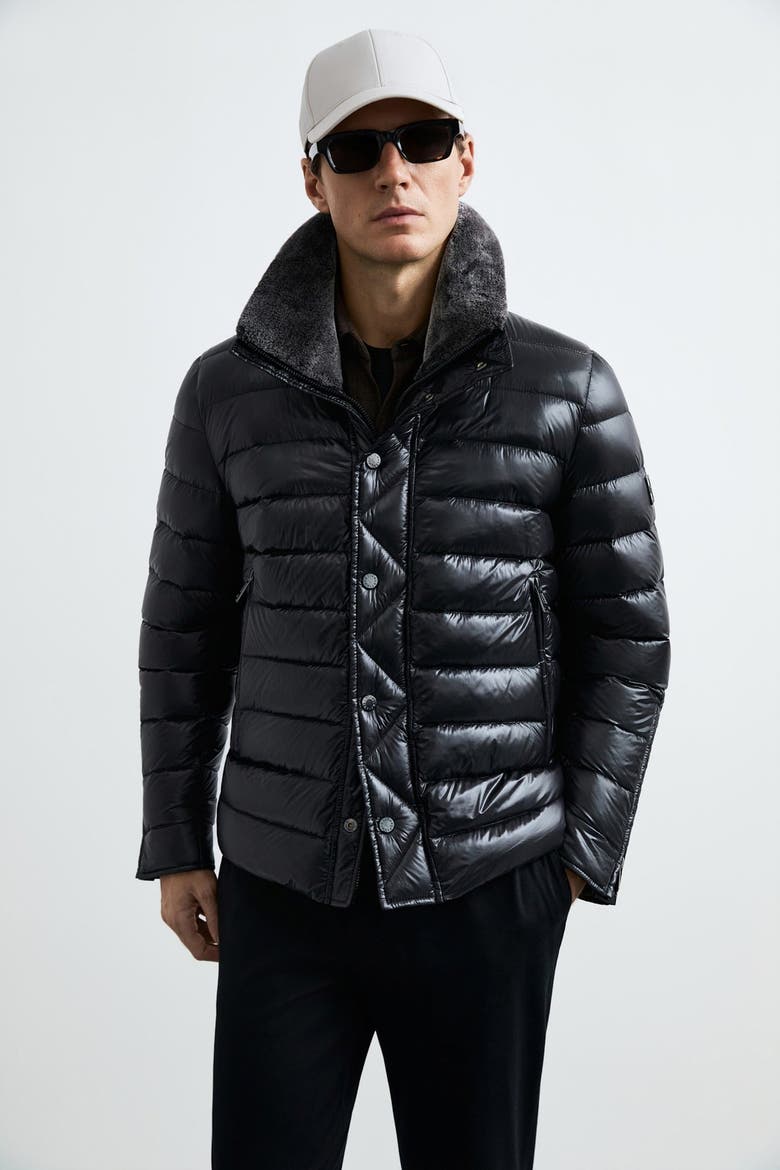 Jack Men's Shiny Goose Down Puffer Jacket, Alternate, color, Black