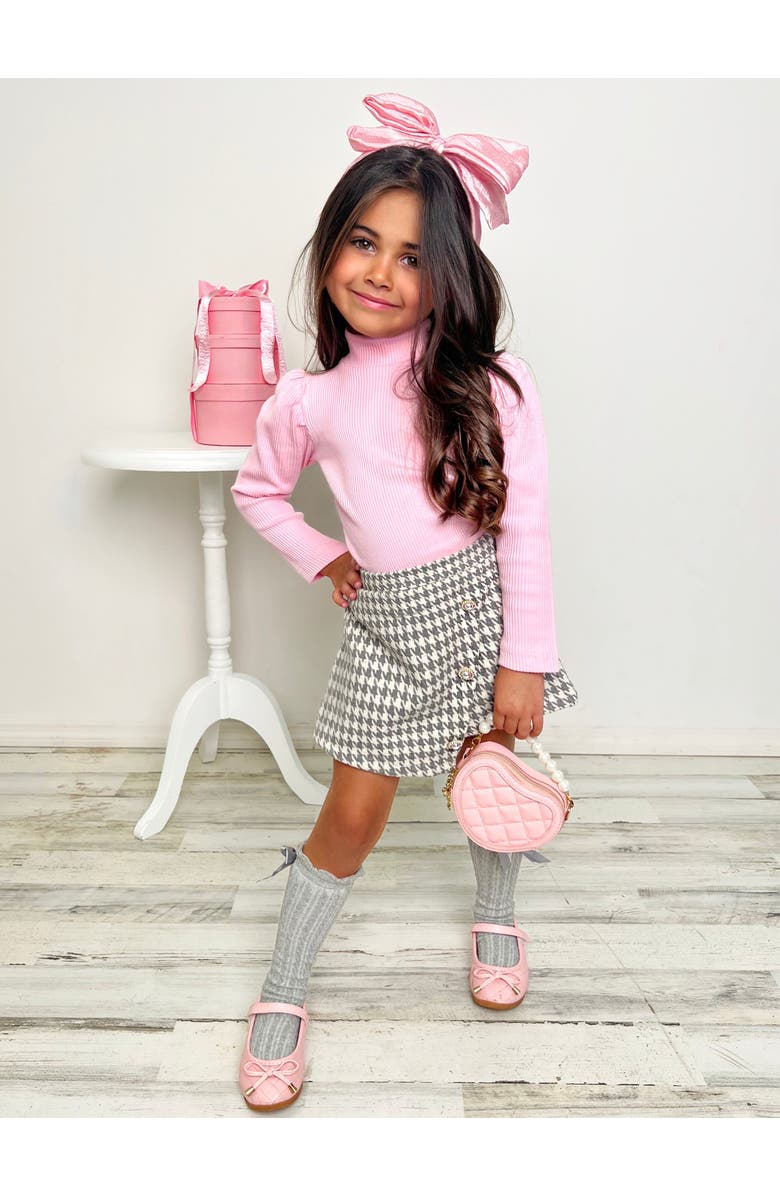 Mia Belle Girls Ready Turtleneck Top and Skort Set, Alternate, color, Grey