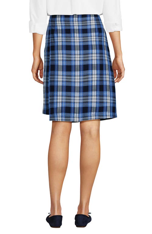 Lands' End School Uniform Plaid A Line Tab Skort Top Of Knee In Multi