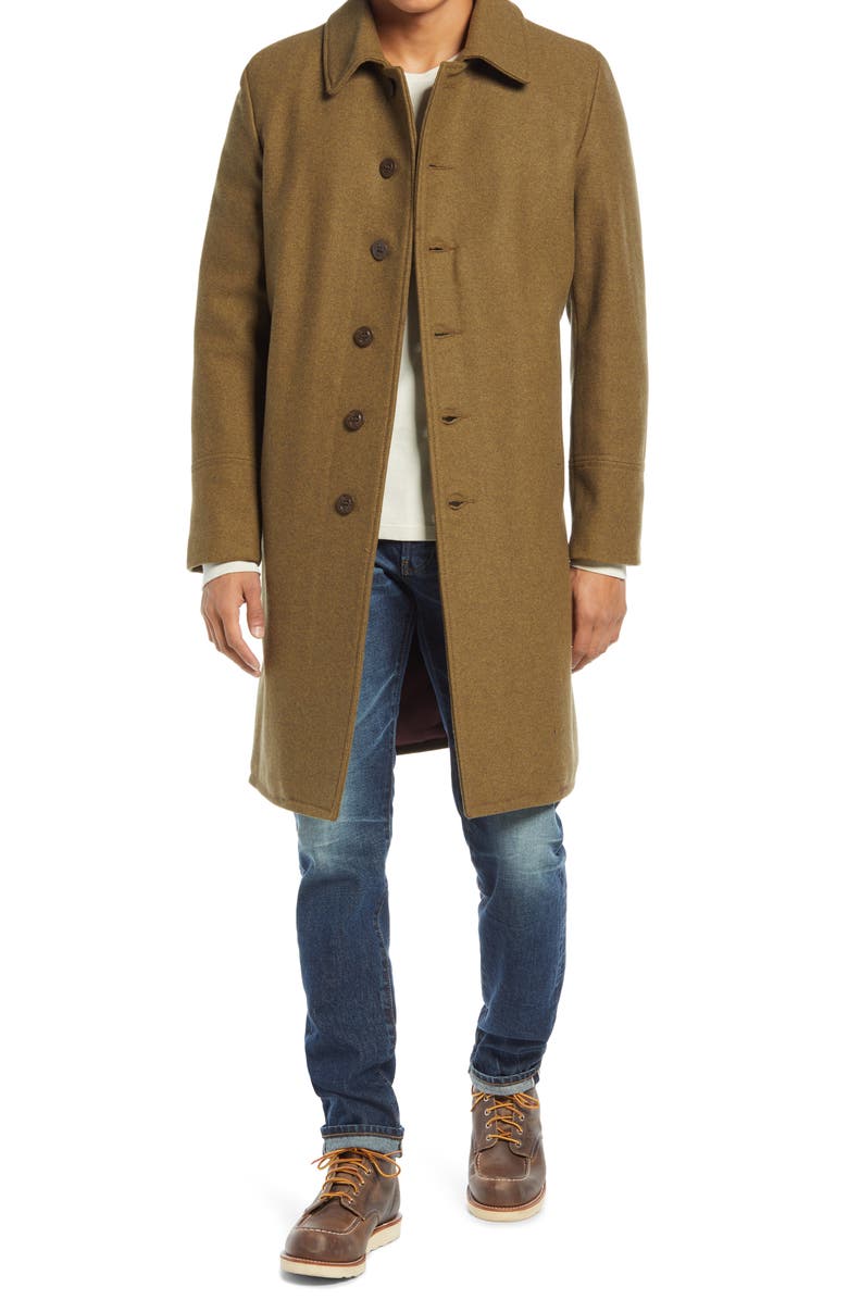 Schott NYC Wool Blend Officer's Coat, Main, color, 