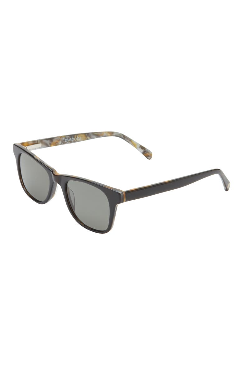 The Director 46mm Small Polarized Square Sunglasses, Alternate, color, BLACK PEARL BACKSIDE