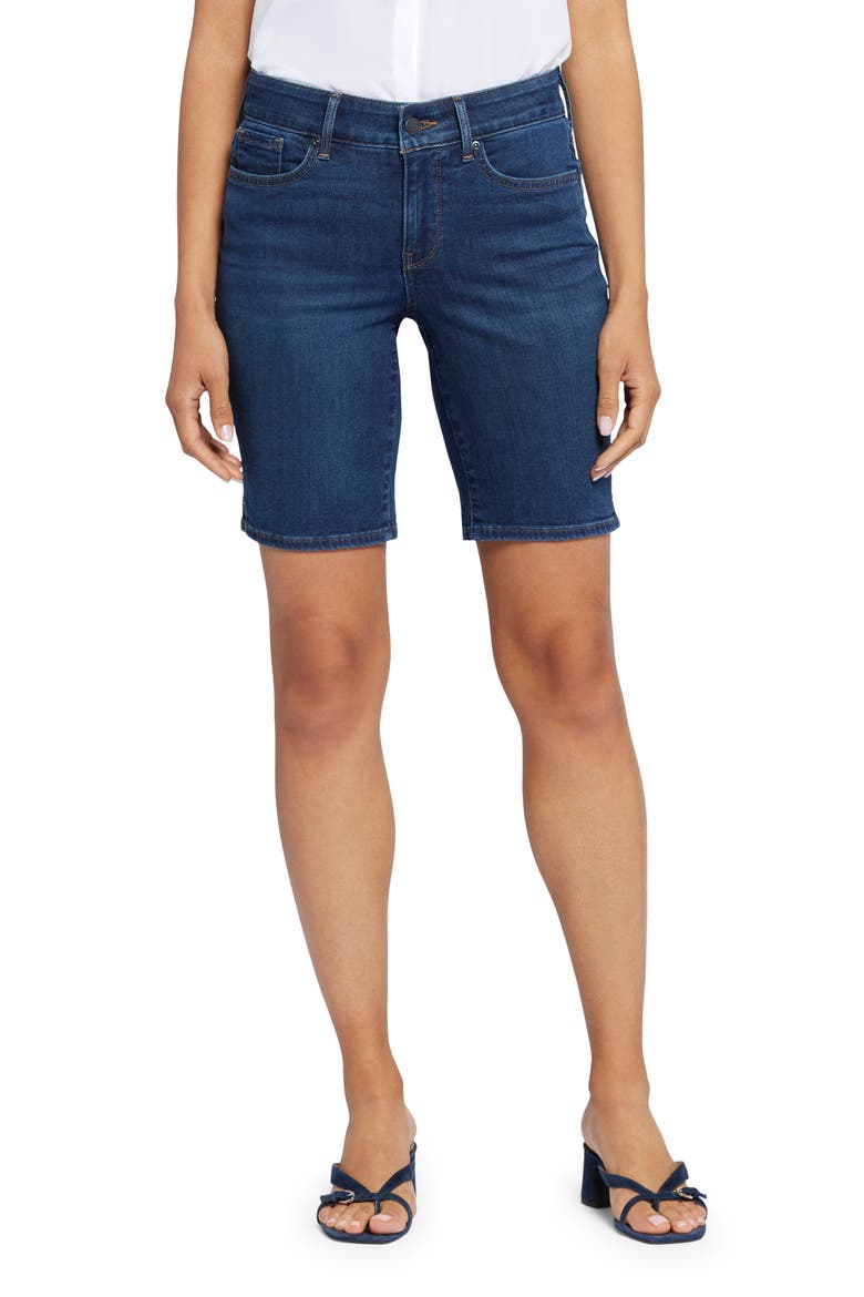 Ella Side Slit Denim Shorts, Main, color, PALACE