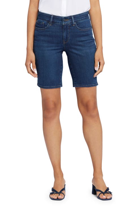 Ella Side Slit Denim Shorts (Petite)