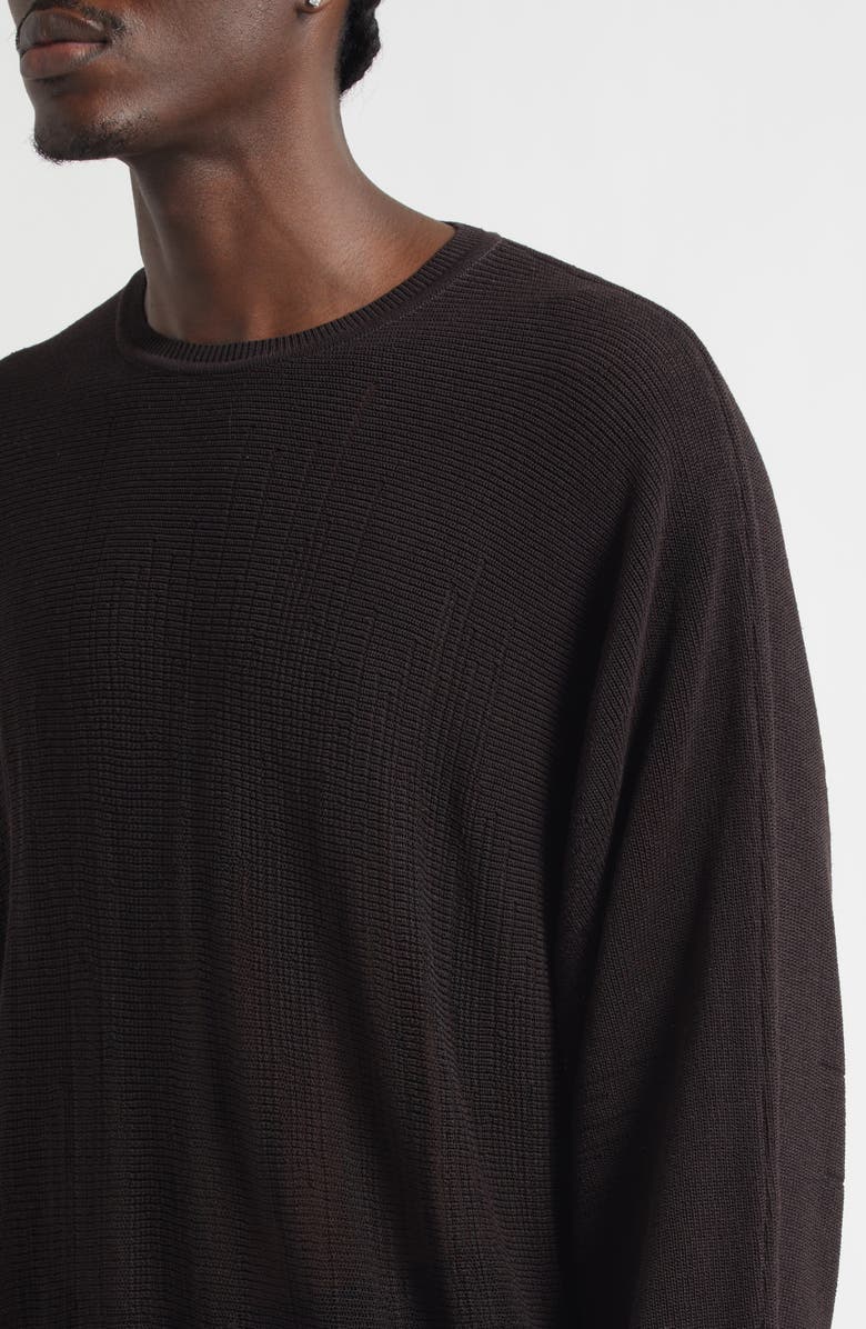 Homme Plissé Issey Miyake Brush Close-Up Crewneck Sweater, Alternate, color, Brown