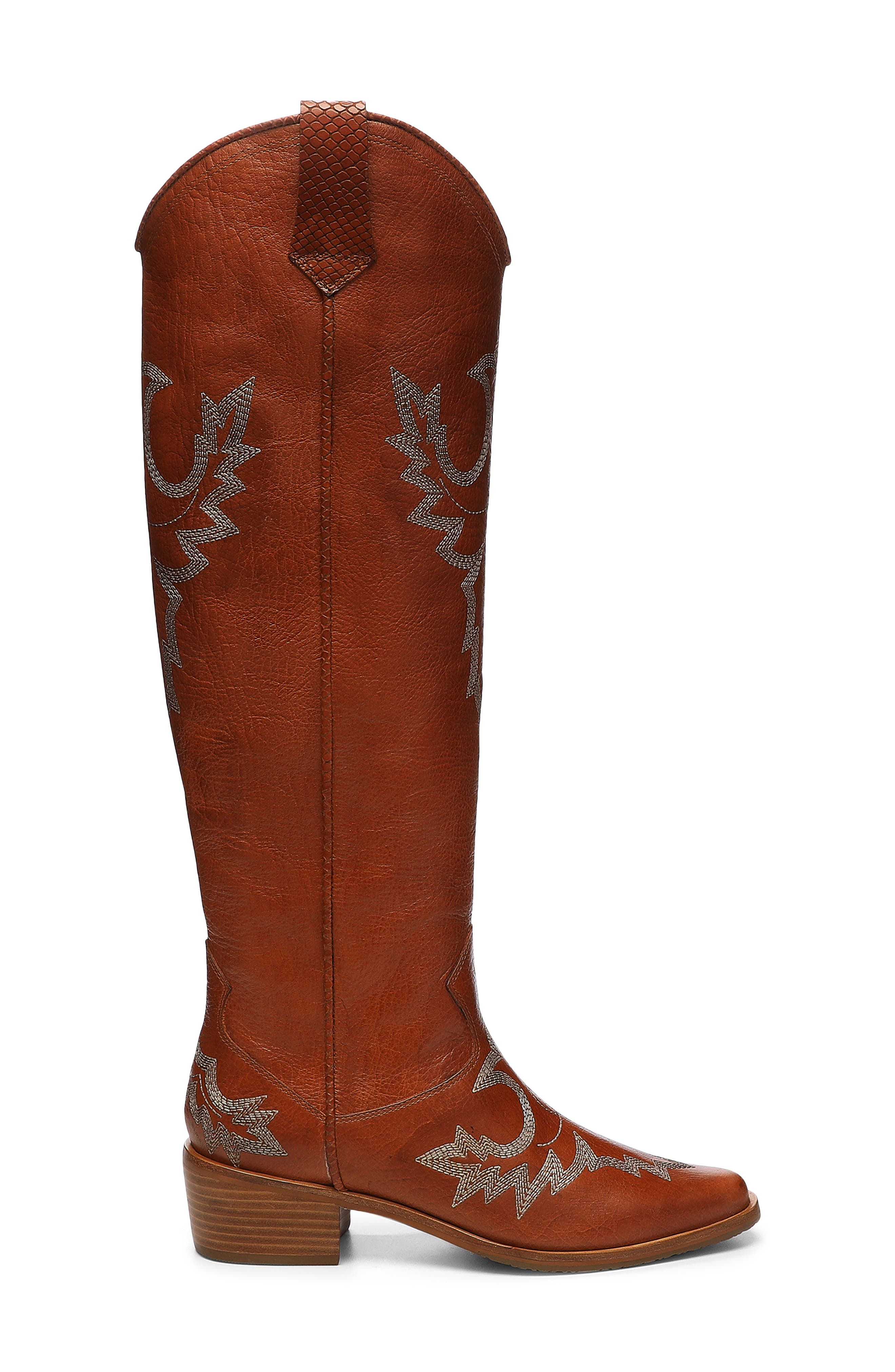 Donald Pliner Marina Over the Knee Western Boot, Alternate, color, Cognac