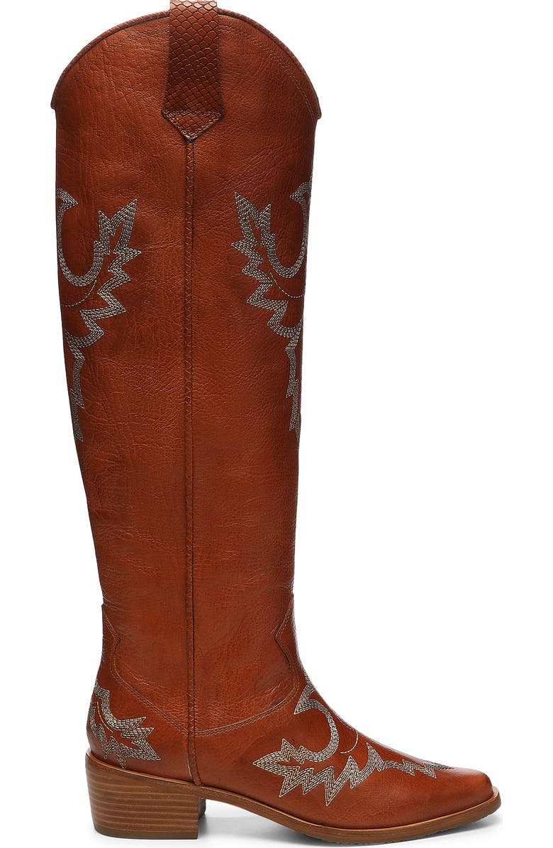 Donald Pliner Marina Over the Knee Western Boot, Alternate, color, Cognac