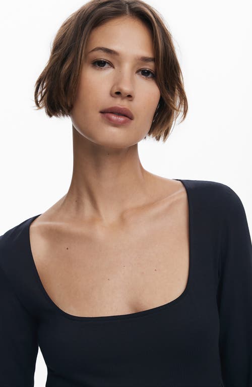 Desigual Lily Long Sleeve Jersey Midi Dress In Black