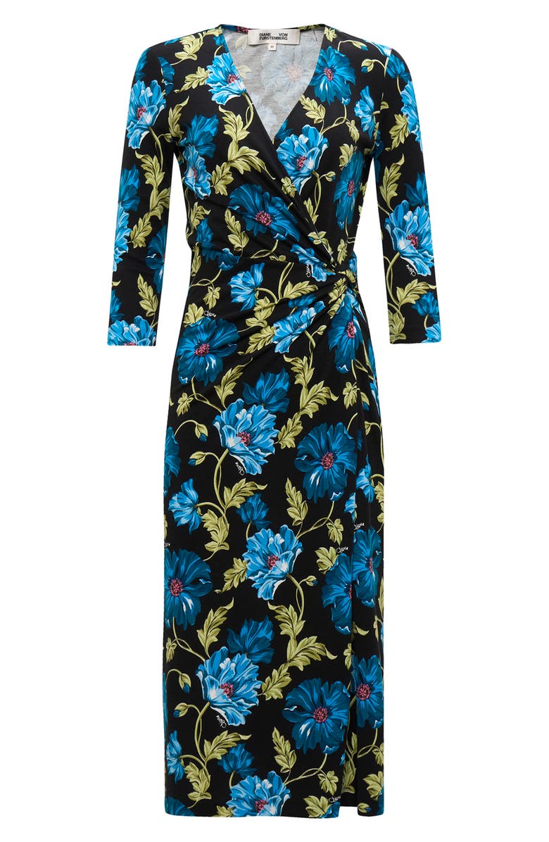 DVF Borris Floral Faux Wrap Dress, Alternate, color, 