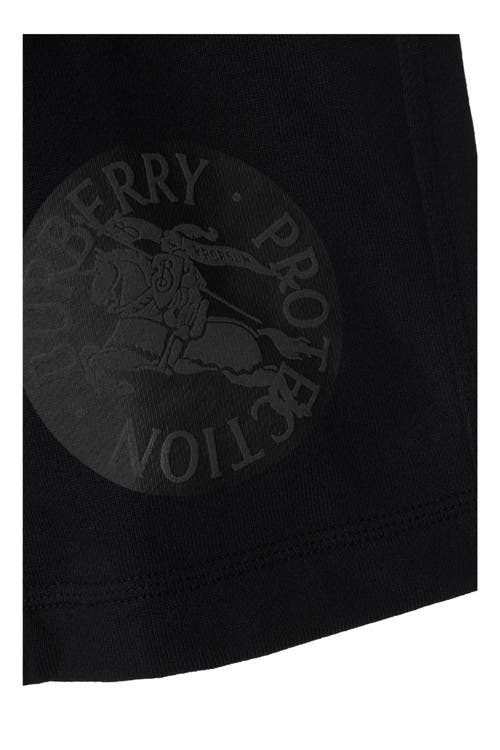 Burberry Ekd Badge Cotton Shorts In Black