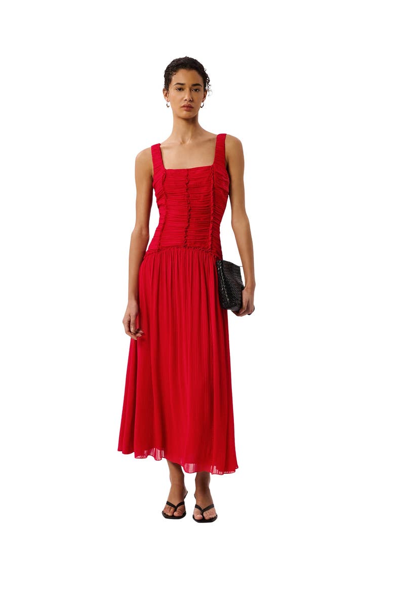 Square Neck Wide Strap Maxi Dress, Main, color, Red