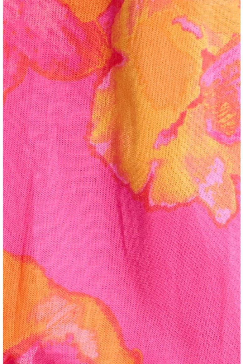 Elaris Floral Mavy Cotton Button-Up Romper, Alternate, color, FUCHSIA-ORANGE-MULTI