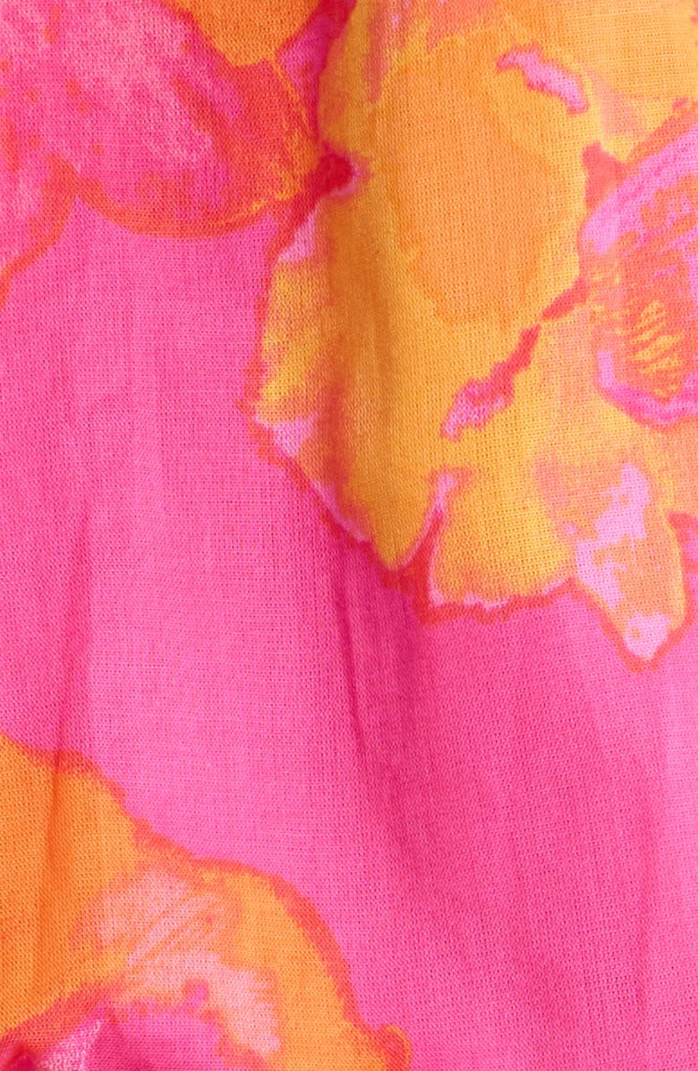 SUGARLIPS Elaris Floral Mavy Cotton Button-Up Romper, Alternate, color, Fuchsia-Orange-Multi