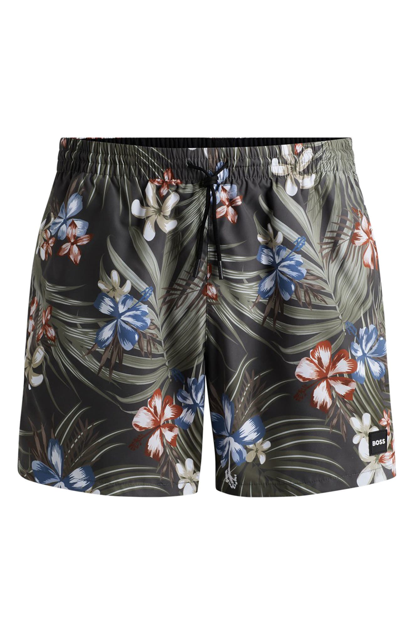 BOSS Pirhana Abstract Floral Swim Trunks