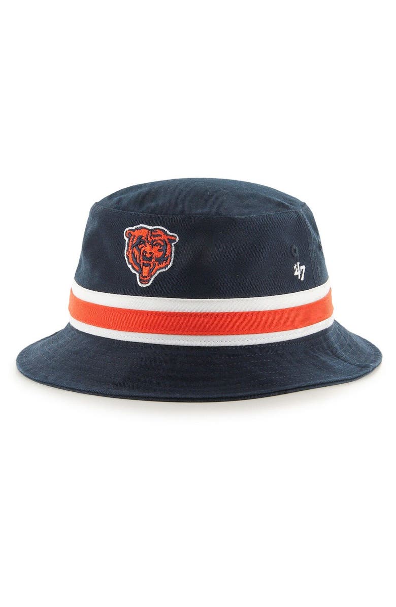 '47 Men's '47 Navy Chicago Bears Striped Bucket Hat, Main, color, 