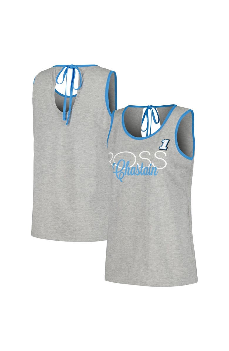 G-III 4HER BY CARL BANKS Women's G-III 4Her by Carl Banks Heather Gray Ross Chastain Fastest Lap Fashion Tank, Alternate, color, Heather Gray