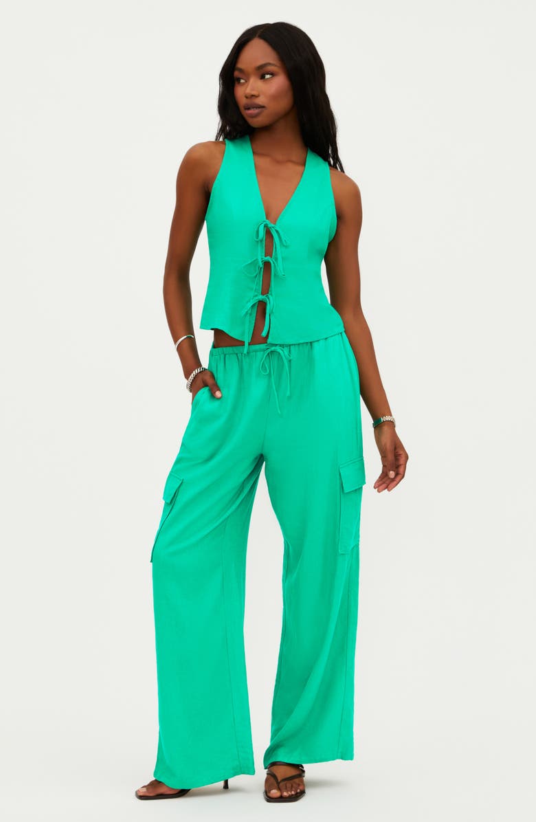 Beach Riot Arlowe Tie Front Vest, Alternate, color, Mediterranean Mint