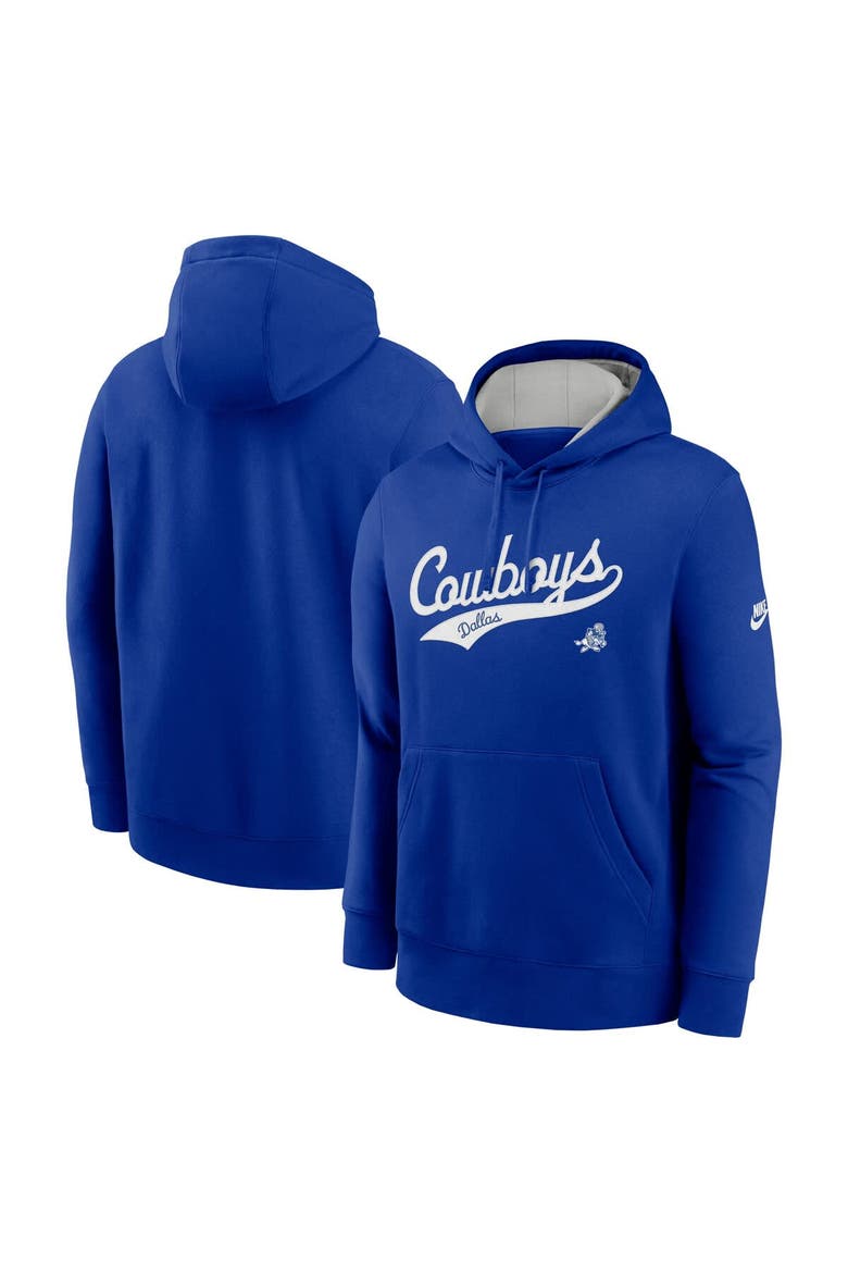 Men's Nike Royal Dallas Cowboys Rewind Tailsweep Club Pullover Hoodie, Alternate, color, Royal